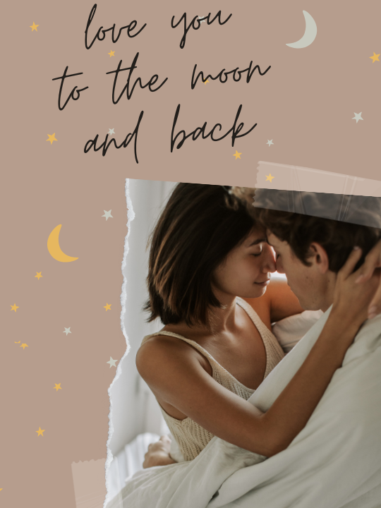 Valentines day Instagram Story with Photo and quote Love you to the moon and back - Moonlit Match